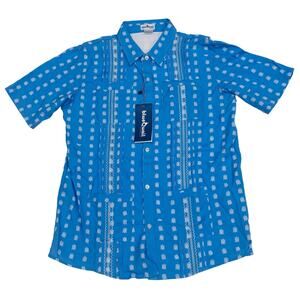 NWT Blue Quail Size 12 Turtle Guayabera